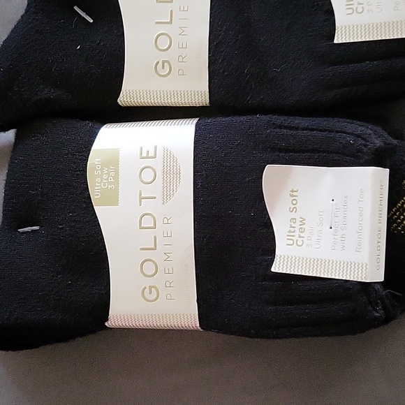 Black soft gold toe pk of 3 pairs socks.... 15 for both packs - Picture 3 of 8